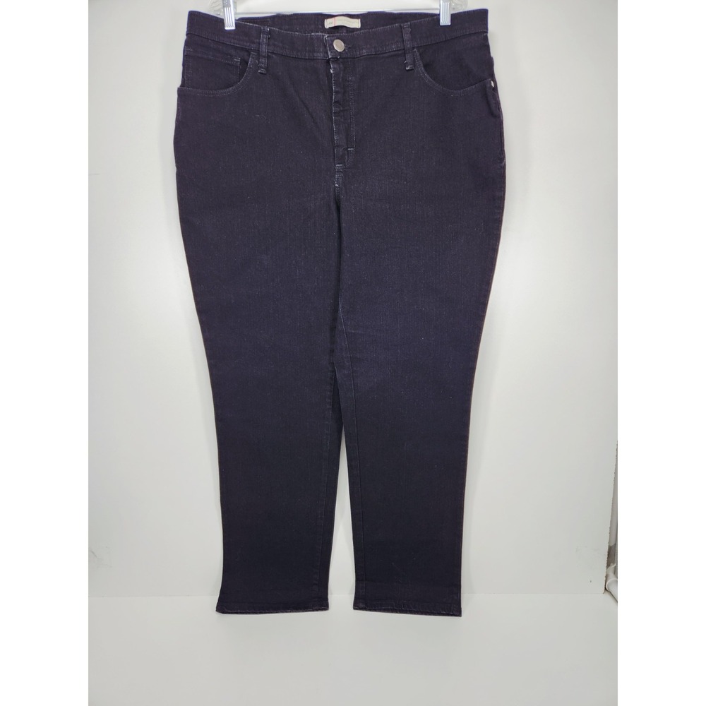 Lee Jeans Women's 20W Medium Classic Fit Straight‎ Leg At The Waist Black EUC